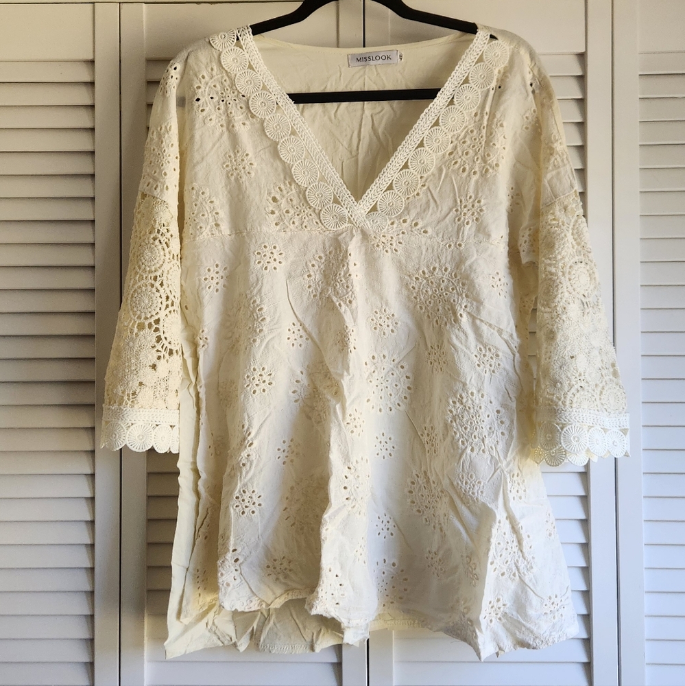 ☀️MISLOOK boho flowy Lace Women's Top